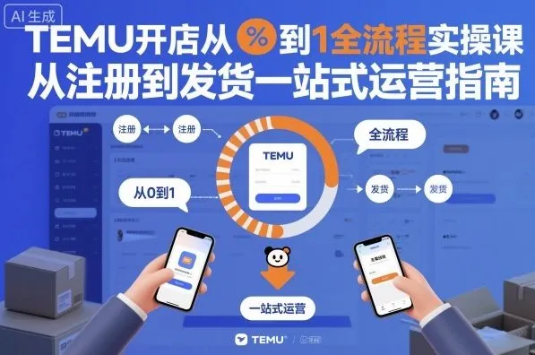 TEMU开店从0到1全流程实操课，从注册到发货一站式运营指南-一起筹课网