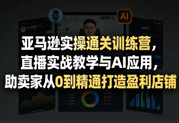 亚马逊实操通关训练营，直播实战教学与AI应用，助卖家从0到精通打造盈利店铺(更新8月8日)-一起筹课网