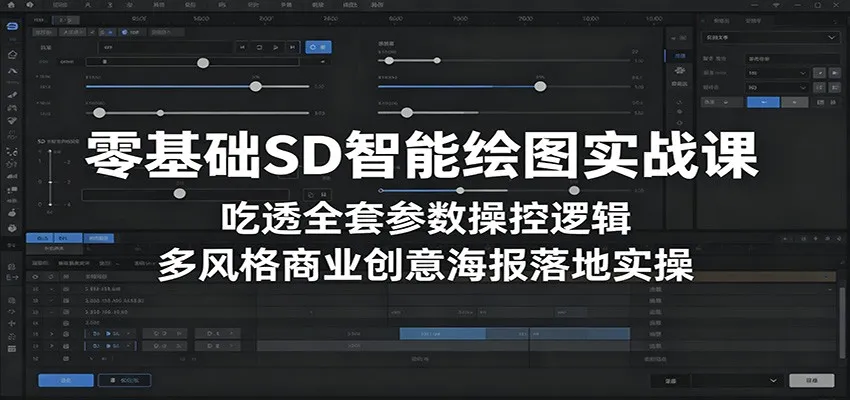 零基础SD智能绘图实战课:吃透全套参数操控逻辑,多风格商业创意海报落地实操-一起筹课网