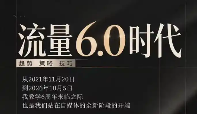 流量6.0时代直播课2026年10月，流量6.0时代的趋势、策略、技巧，2027年前，你的IP能否做起来，本场直播就是你的转折点-一起筹课网