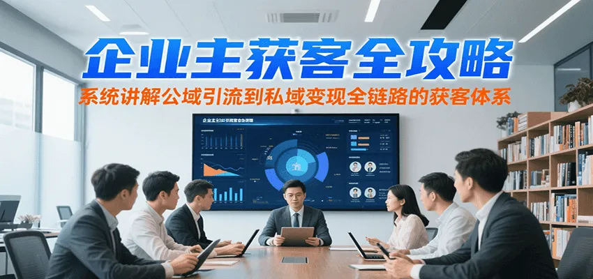 企业主获客全攻略，系统讲解公域引流到私域变现全链路的获客体系-一起筹课网