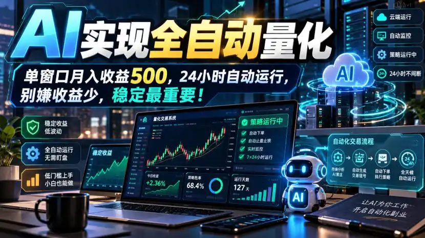 AI全自动量化项目，长期稳定可落地，0门槛躺赚稳定项目！-一起筹课网
