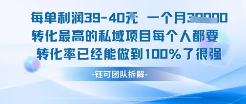 每单利润40一个月7k+转化最高的私域项目,每个人都要的产品转化率已经能做到100%-一起筹课网