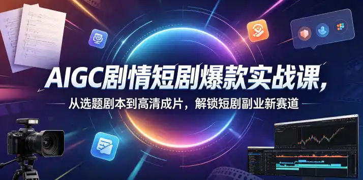 AIGC剧情短剧爆款实战课，从选题剧本到高清成片，解锁短剧副业新赛道(更新0906)-一起筹课网