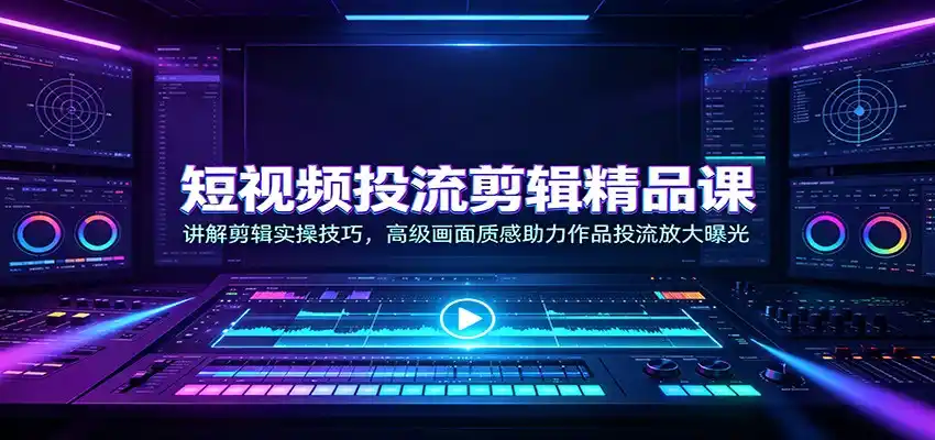 短视频投流剪辑精品课：讲解剪辑实操技巧，高级画面质感助力作品投流放大曝光-一起筹课网