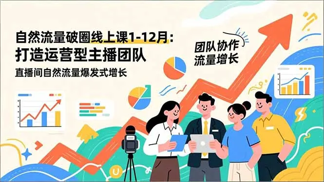 自然流量破圈线上课25年1-12月-更新：打造运营型主播团队 直播间自然流量爆发式增长-一起筹课网