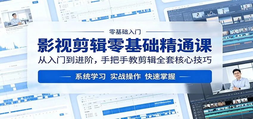 影视剪辑零基础精通课:从入门到进阶,手把手教剪辑全套核心技巧-一起筹课网
