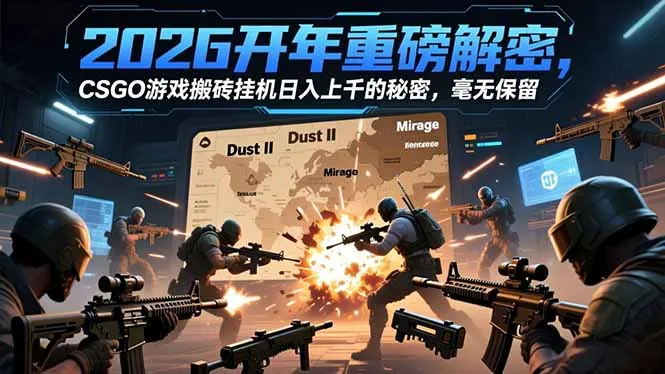 2026开年重磅解密，CSGO游戏搬砖挂机日入上千的秘密，毫无保留-一起筹课网
