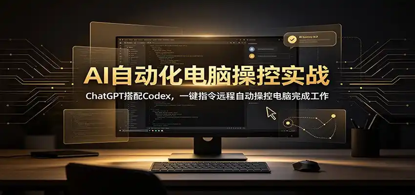 AI自动化电脑操控实战：ChatGPT搭配Codex，一键指令远程自动操控电脑完成工作-一起筹课网