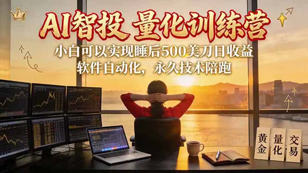 AI智投EA量化训练营【第三期】，多策略智投+防爆技术+趋势分析 ，轻松上手，矩阵放大，长期稳定。-一起筹课网