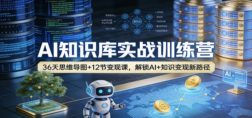 AI知识库实战训练营：36天思维导图+12节变现课，解锁AI+知识变现新路径-一起筹课网