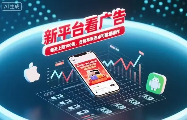 新台看广告,养好机一条5毛到5块,单机日入30到100,支持苹果安卓,可批量操作。-一起筹课网