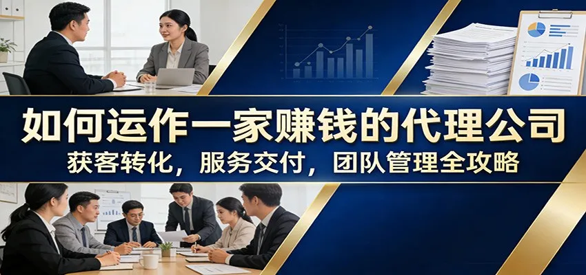 如何运作一家赚钱的代理公司:获客转化,服务交付,团队管理全攻略-一起筹课网