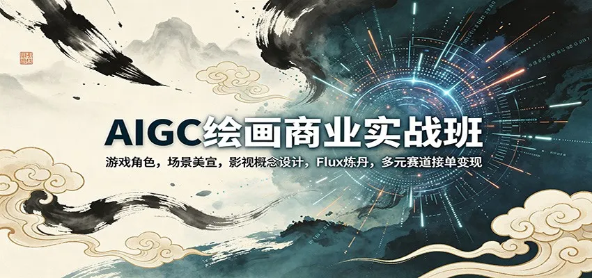 AIGC绘画商业实战班：游戏角色，场景美宣，影视概念设计，Flux炼丹，多元赛道接单变现-一起筹课网