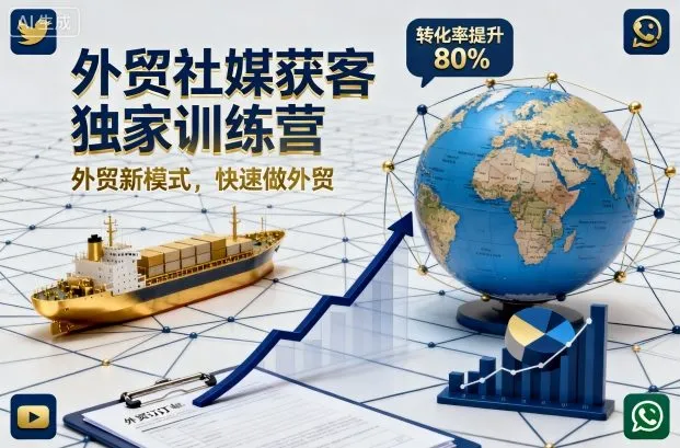 外贸社媒获客独家训练营，外贸新模式，快速做外贸(更新)-一起筹课网