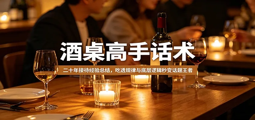 酒桌高手话术:二十年接待经验总结,吃透规律与底层逻辑秒变话题王者-一起筹课网