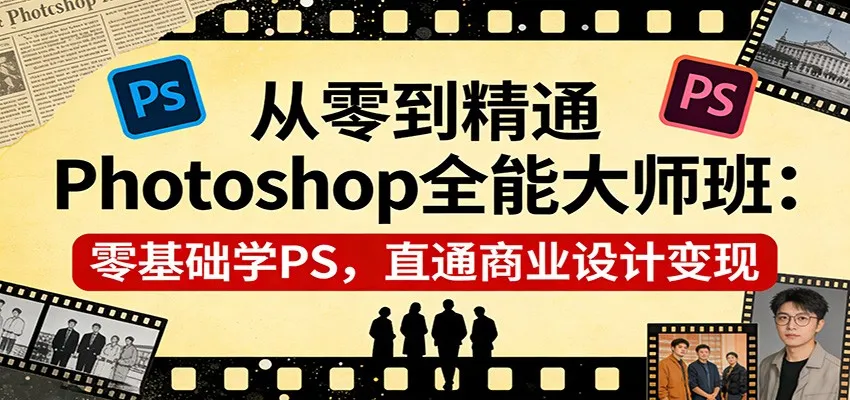 从零到精通Photoshop全能大师班:零基础学PS,直通商业设计变现-一起筹课网