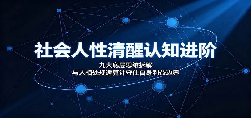 社会人性清醒认知进阶:九大底层思维拆解,与人相处规避算计守住自身利益边界-一起筹课网