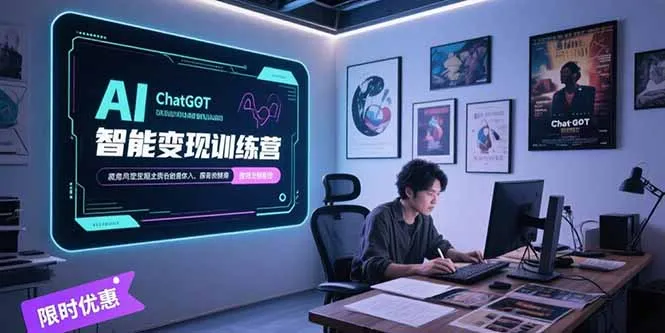 AI智能变现训练营，ChatGPT写作变现，电影解说制作，图文带货方法论-一起筹课网