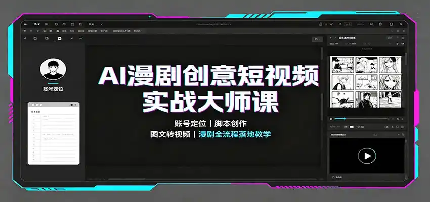 AI漫剧创意短视频实战大师课：账号定位脚本创作，图文转视频，漫剧全流程落地教学-一起筹课网