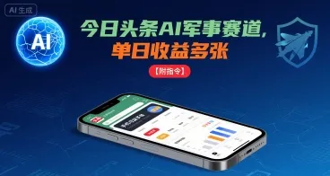 今日头条AI军事赛道，单日收益多张 ，手机可做【附指令】-一起筹课网