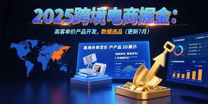 2025跨境电商掘金:蓝海市场定位,高客单价产品开发,数据选品(更新7月-一起筹课网