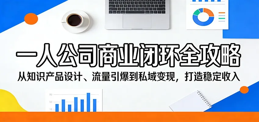 一人公司商业闭环全攻略:从知识产品设计、流量引爆到私域变现,打造稳定收入-一起筹课网