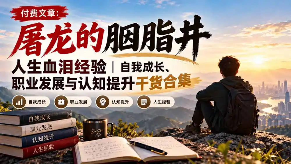 付费文章：屠龙的胭脂井人生血泪经验｜自我成长、职业发展与认知提升干货合集-一起筹课网