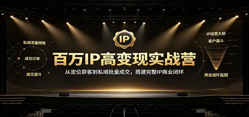 百万IP高变现实战营：从定位获客到私域批量成交，搭建完整IP商业闭环-一起筹课网