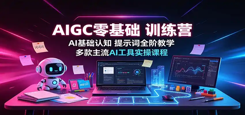 AIGC零基础训练营：AI基础认知，提示词全阶教学，多款主流AI工具实操课程-一起筹课网