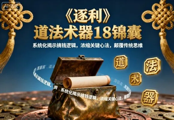 《逐利》道法术器18锦囊，系统化揭示搞钱逻辑，浓缩关键心法，颠覆传统思维(更新)-一起筹课网