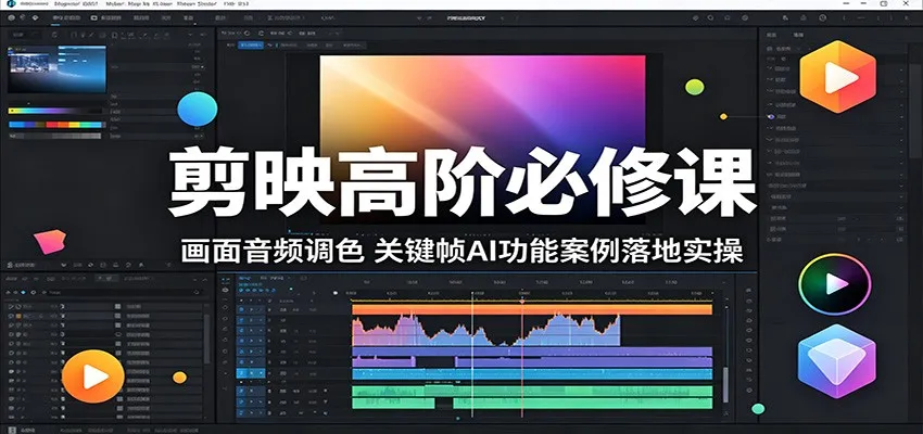 剪映高阶必修课:画面音频调色,关键帧AI功能案例落地实操-一起筹课网