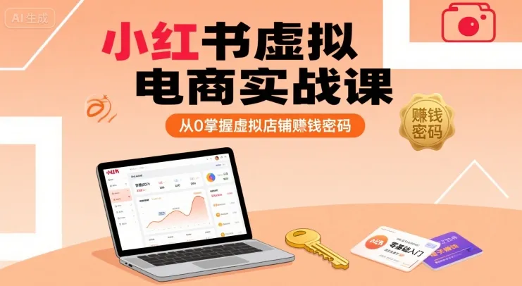 小红书虚拟电商实战课，从0掌握虚拟店铺賺钱密码(更新)-一起筹课网