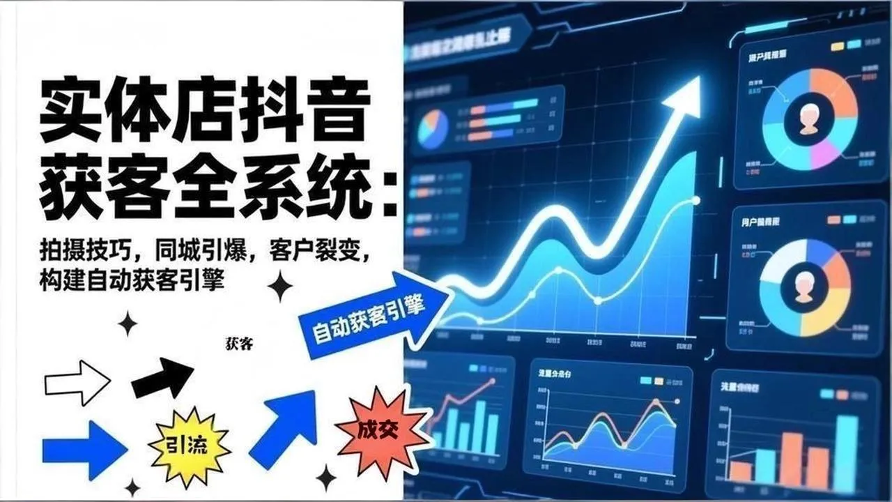 2026实体店抖音获客全系统:拍摄技巧,同城引爆,客户裂变,构建自动获客引擎-一起筹课网