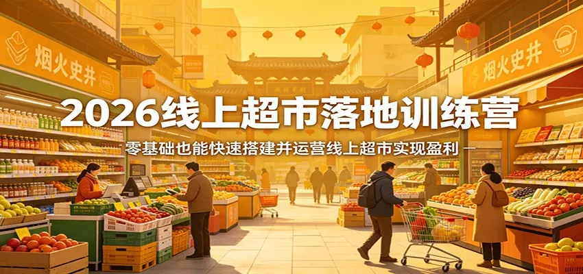 2026线上超市落地训练营，零基础也能快速搭建并运营线上超市实现盈利-一起筹课网