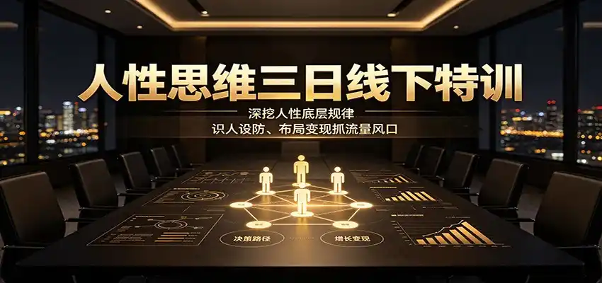 人性思维三日线下特训：深挖人性底层规律，识人设防、布局变现抓流量风口-一起筹课网