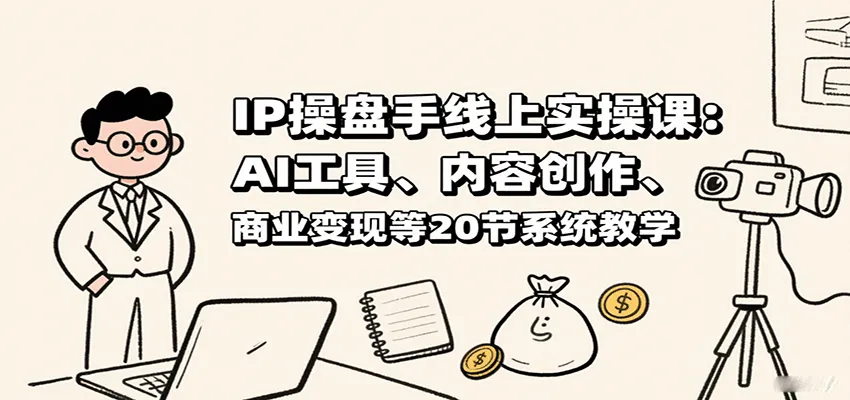 IP操盘手线上实操课：AI工具、内容创作、商业变现等20节系统教学-一起筹课网