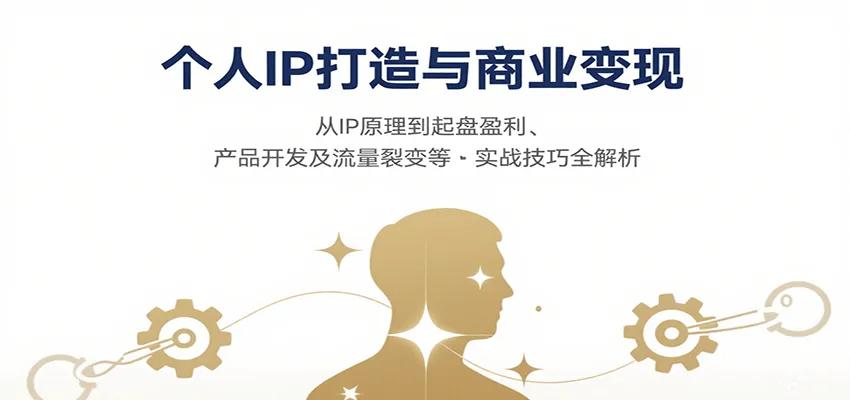 个人IP打造与商业变现,从IP原理到起盘盈利、产品开发及流量裂变等实战技巧全解析-一起筹课网