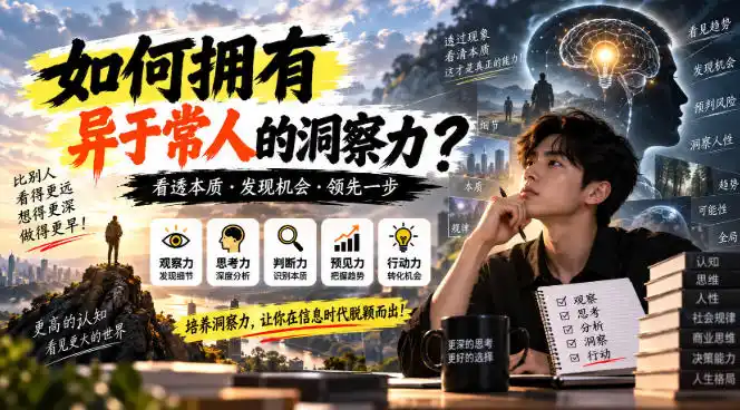 某公众号付费文章：如何拥有异于常人的洞察力？-一起筹课网