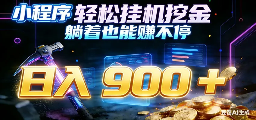 小程序挂机挖金,自动赚金币换现金,多号并行日入900+,轻松搞副业-一起筹课网