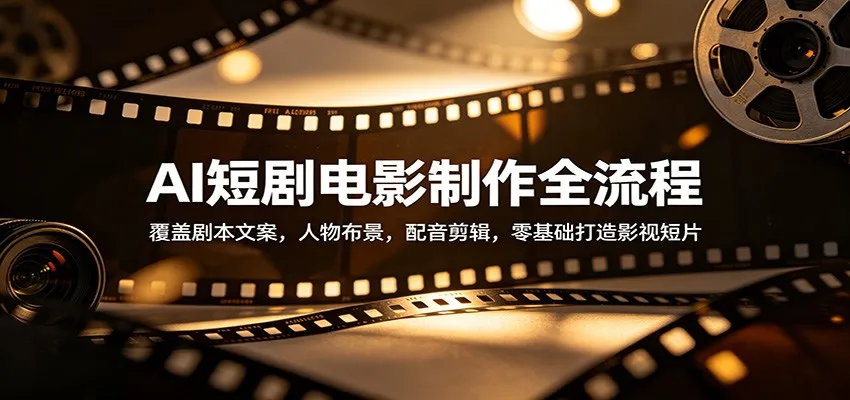 AI短剧电影制作全流程:覆盖剧本文案,人物布景,配音剪辑,零基础打造影视短片-一起筹课网