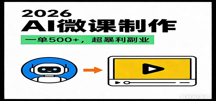 2026AI 风口最稳副业:微课代写制作,一单 500+,人人可做的蓝海项目-一起筹课网