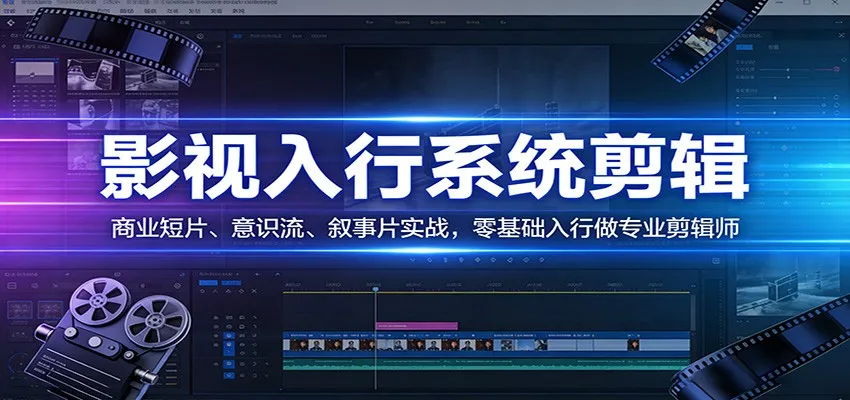 影视系统剪辑,商业短片、意识流、叙事片实战,零基础入行做专业剪辑师-一起筹课网