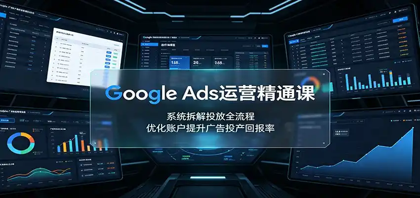Google Ads运营精通课:系统拆解投放全流程,优化账户提升广告投产回报率-一起筹课网
