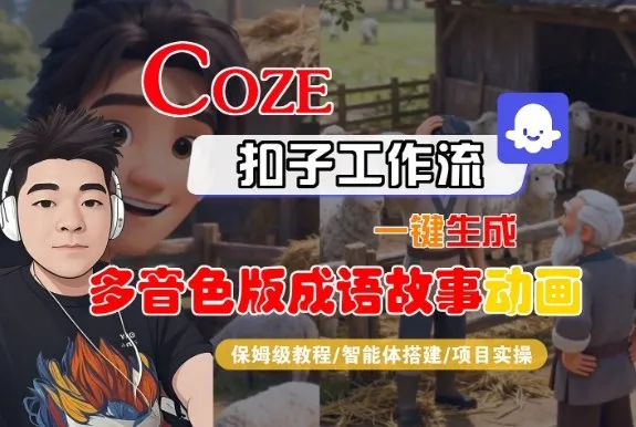 Coze扣子智能体工作流一键生成“多音色版成语故事“动画，全流程保姆级教学-一起筹课网