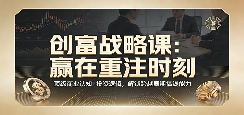 《创富战略课：赢在重注时刻》顶级商业认知+投资逻辑，解锁跨越周期搞钱能力-一起筹课网