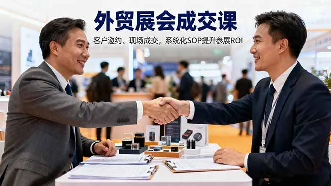 外贸展会成交课,含目标制定、客户邀约、现场成交,系统化SOP提升参展ROI-一起筹课网