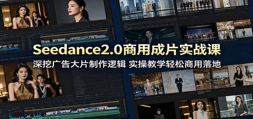 Seedance2.0商用成片实战课：深挖广告大片制作逻辑，实操教学轻松商用落地-一起筹课网