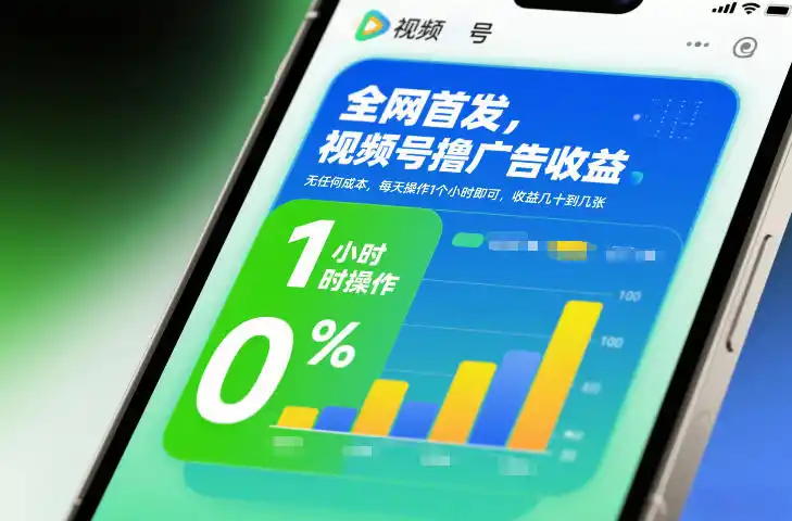 全网首发,视频号撸广告收益,无任何成本,每天操作1个小时即可,收益几十到几张-一起筹课网