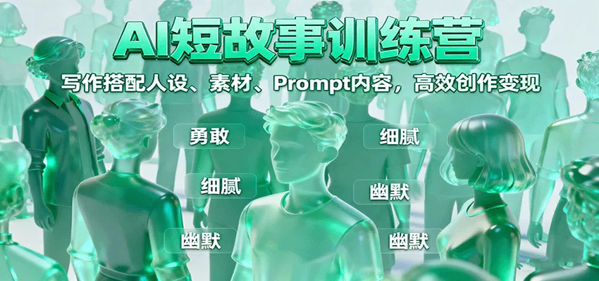 AI短故事训练营:写作搭配人设、素材、Prompt内容,高效创作变现-一起筹课网
